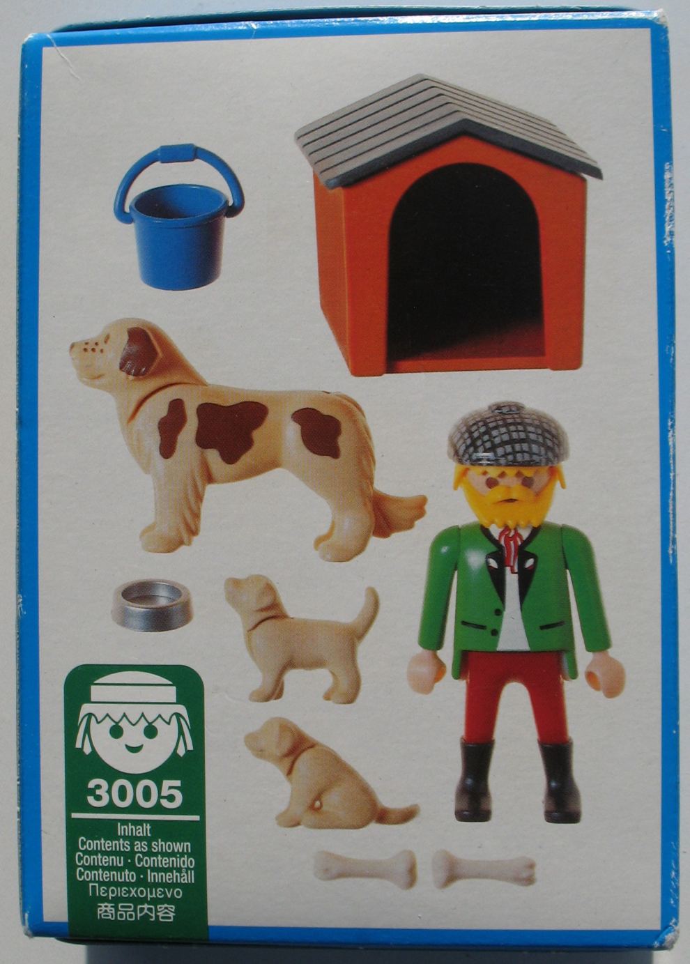PLAYMOBIL 3005 Bauer + Hofhund Farmer + Dogs Hunde 1998 NEU&amp;OVP